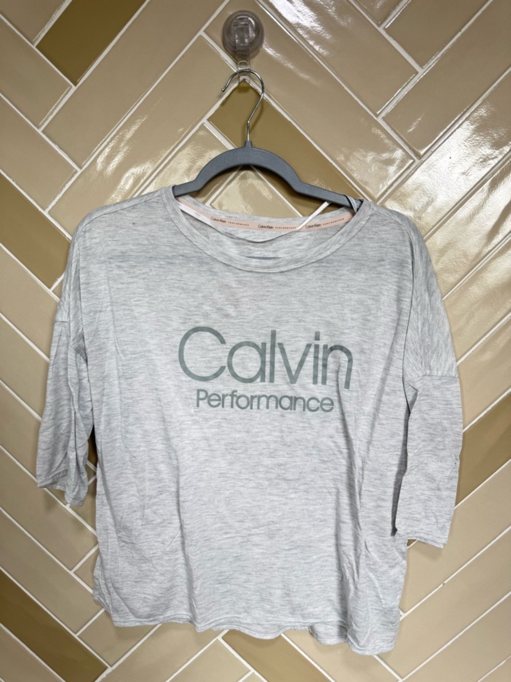 Calvin Klein Performance Light Gray Long Sleeve Tee